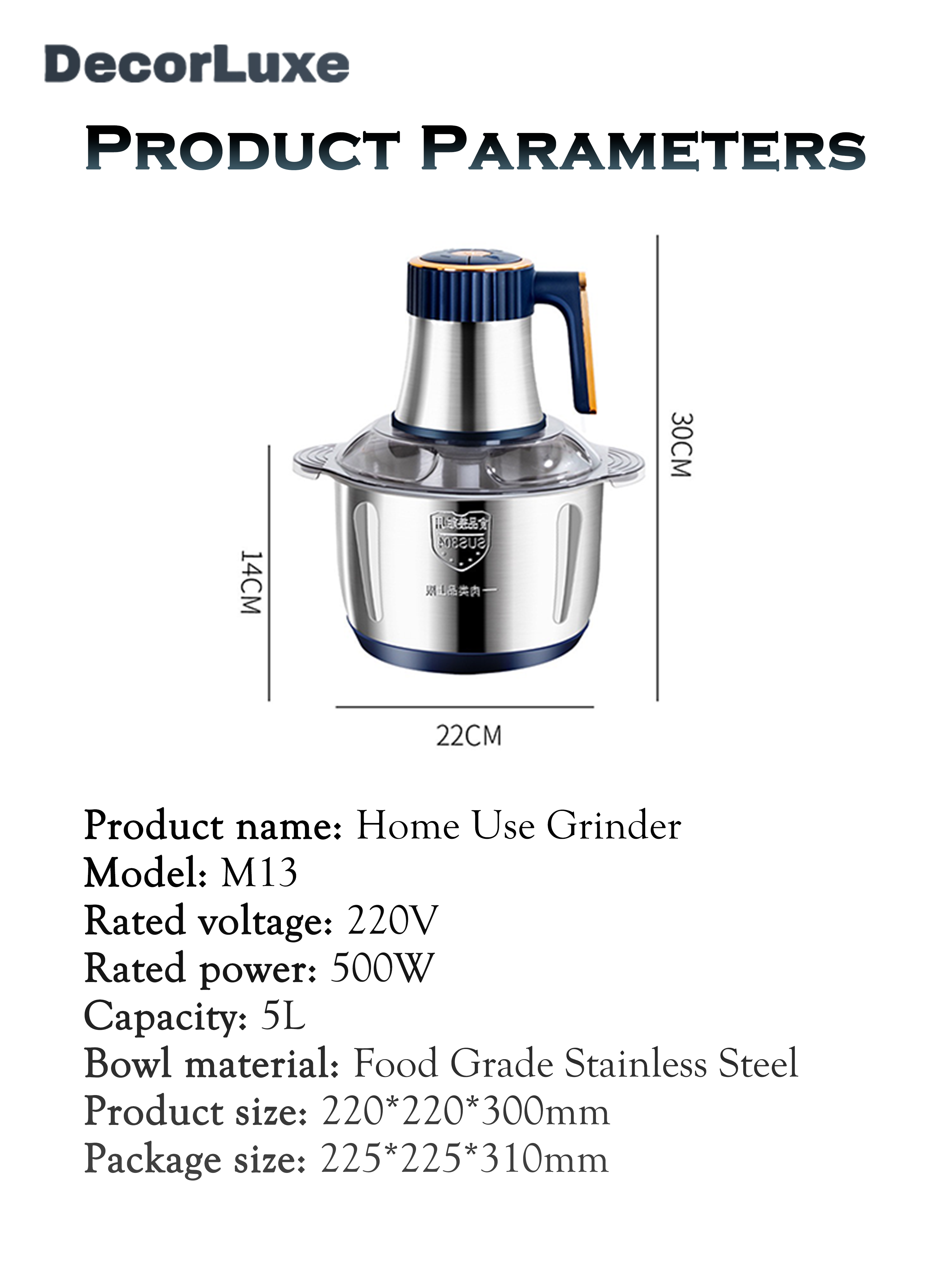 5L Electric Meat Grinder Heavy Duty - Food Processor Mixer & Chopper, Sausage — image 9