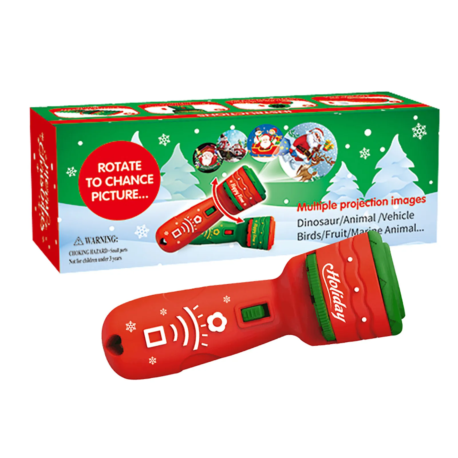 Santa Christmas Tree Flashlight Projector Torch Lamp Toy Early Education Toy For Kid Holiday Birthday Xmas Gift – image 5