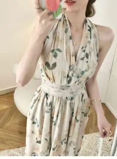 Temperament Celebrity Fragmented Flower Dress Girl - View 1