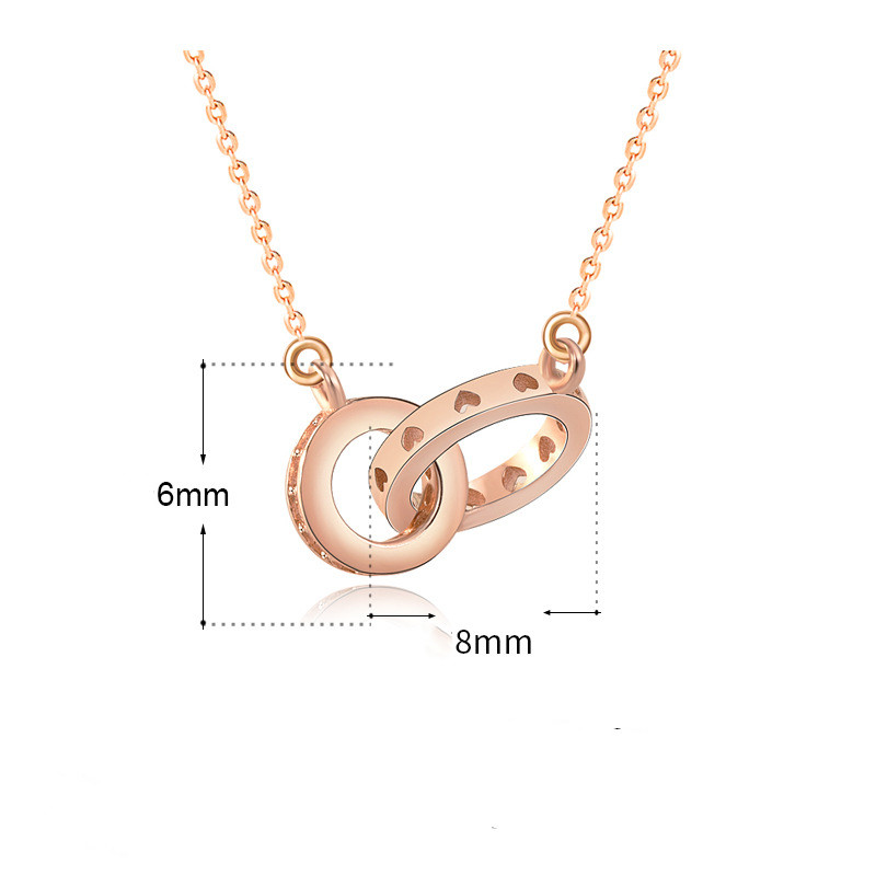 Fashion Love Heart Hollow Quality Korean Version Of Bb Ring Clavicle Chain