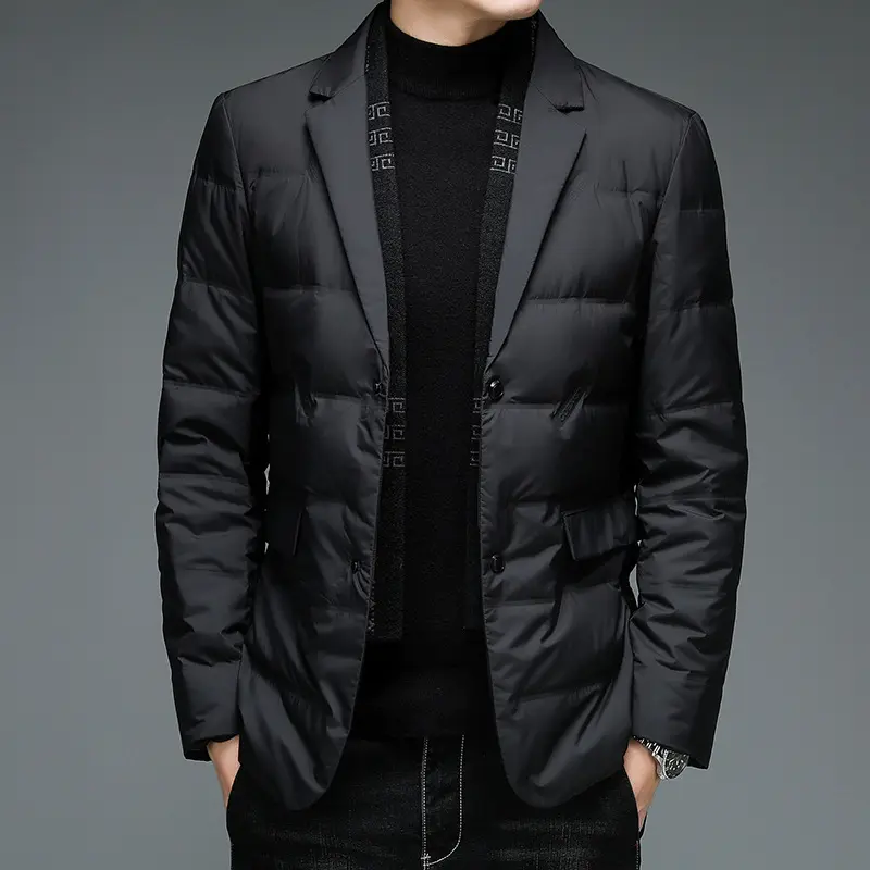 Winter Men's Suit Detachable Scarf Collar Casual