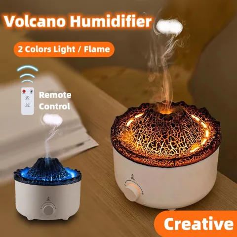 Mute of New Small Simulated Flame Volcano Humidifier Diffuser