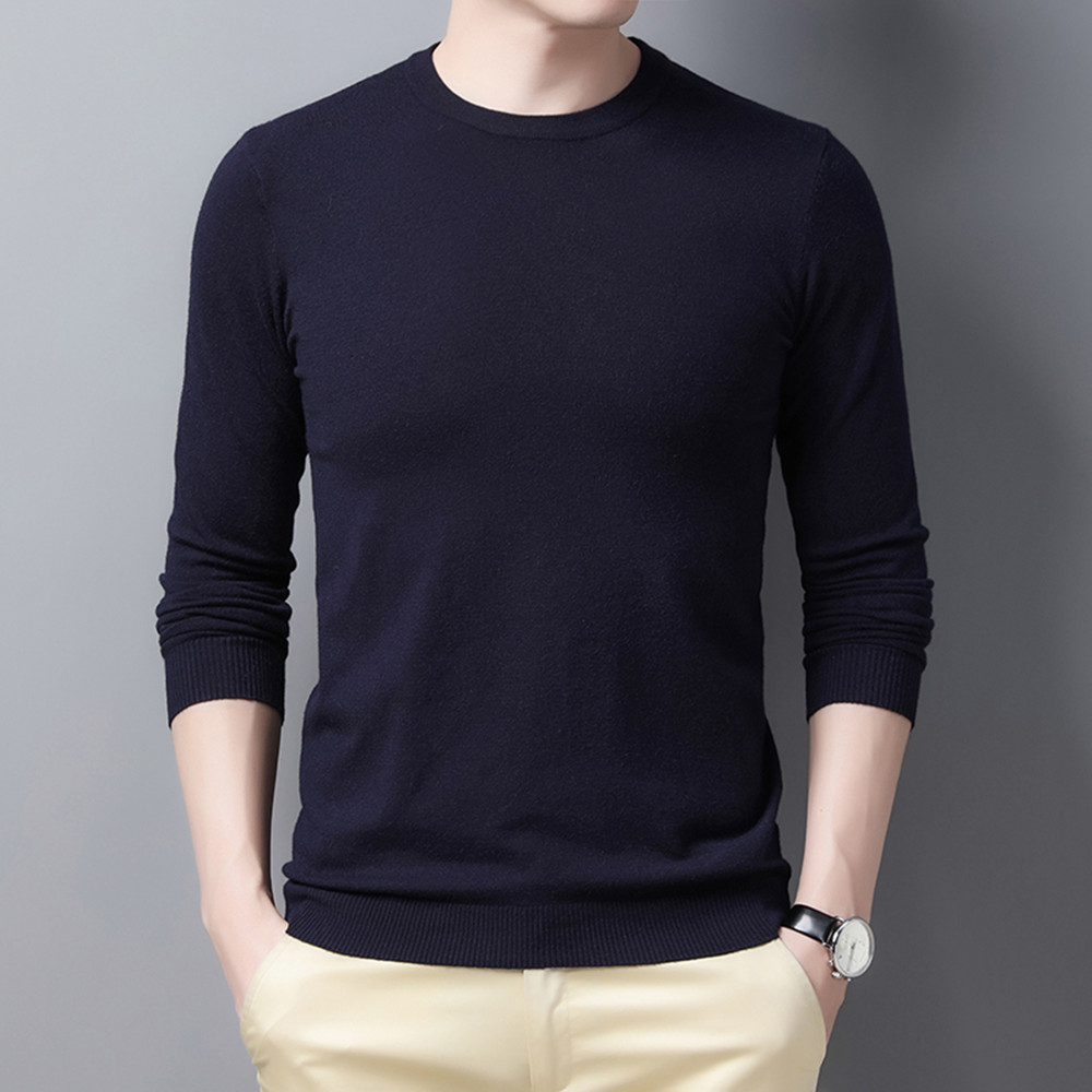 Men's Round Neck Thin Knitted Sweater