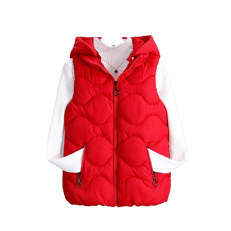 Cotton Vest Women's Self cultivation All match Sleeveless Waistcoat Red - Shop at LoveMi