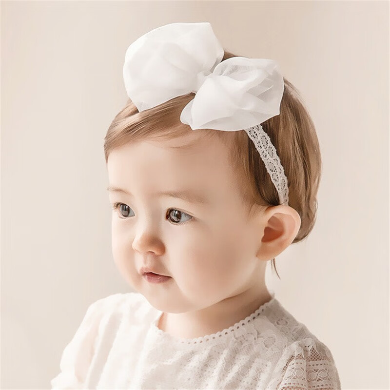 Baby Girls Cute Bow-knot Headband Soft Lace Floral Hairbands Newborn Infant Toddlers Kids Hair Accessories — foto 9