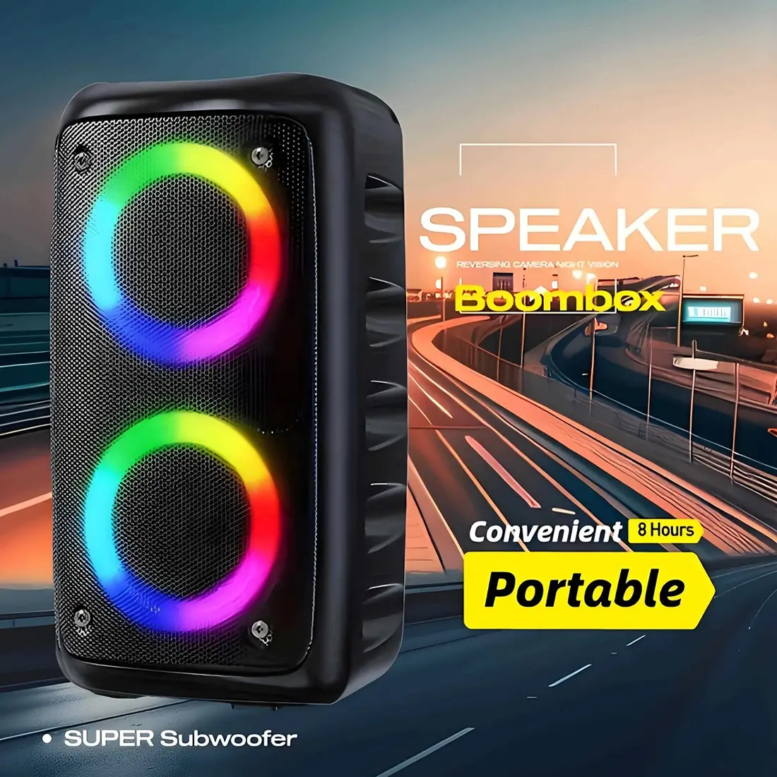 Portable Bluetooth Speaker Sub Woofer Heavy Bass
