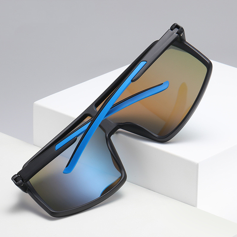 Mens Fashion Simple One Piece Large Frame Sunglasses - Image 4