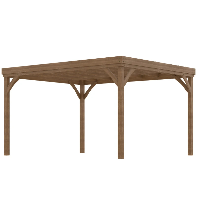 10' X 12' Outdoor Wooden Pergola, Grape Vine Gazebo With Concrete Anchors For Garden, Patio, Backyard, Deck, Brown Multiple Packages — foto 9