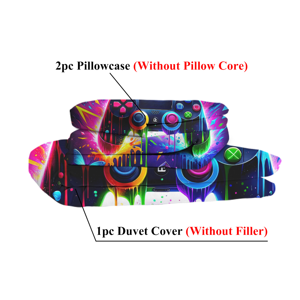 3PCS Gamer Gaming Bedding Sets 3D Gamepad Duvet Cover Sets For Boys Games... 5