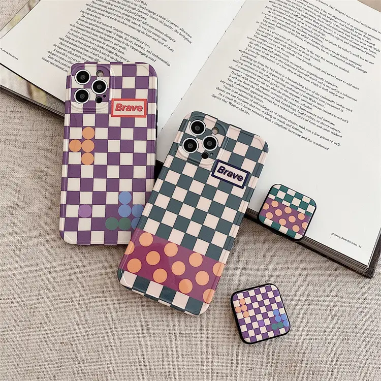 Creative Lattice Mirror Stand Phone Case