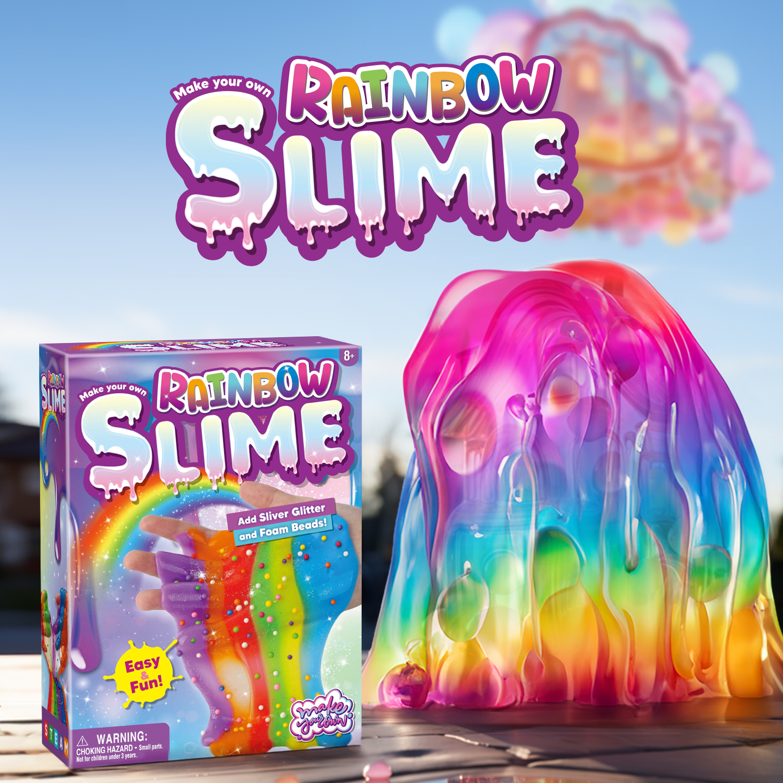 Toy Slime Kit Gifts For Girls 8 Amazing To Make Foam Beans Slimes And Sliver Glitter Slimes Fun Slime Party Favors