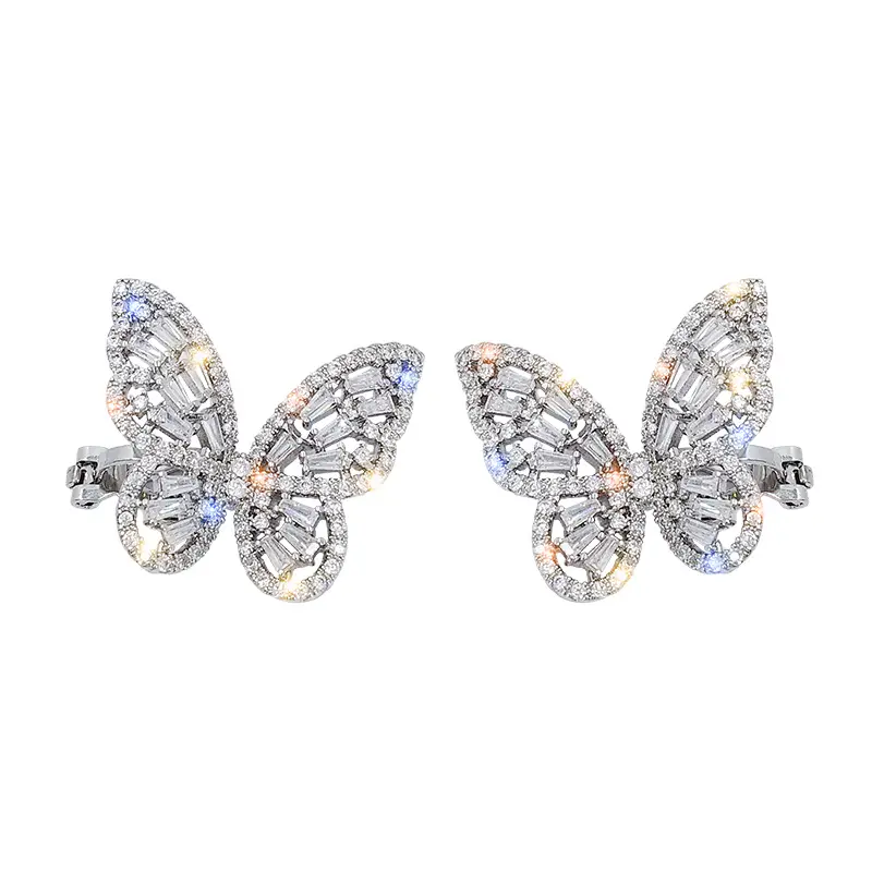 Light Luxury And Exquisite Zircon Butterfly Earrings