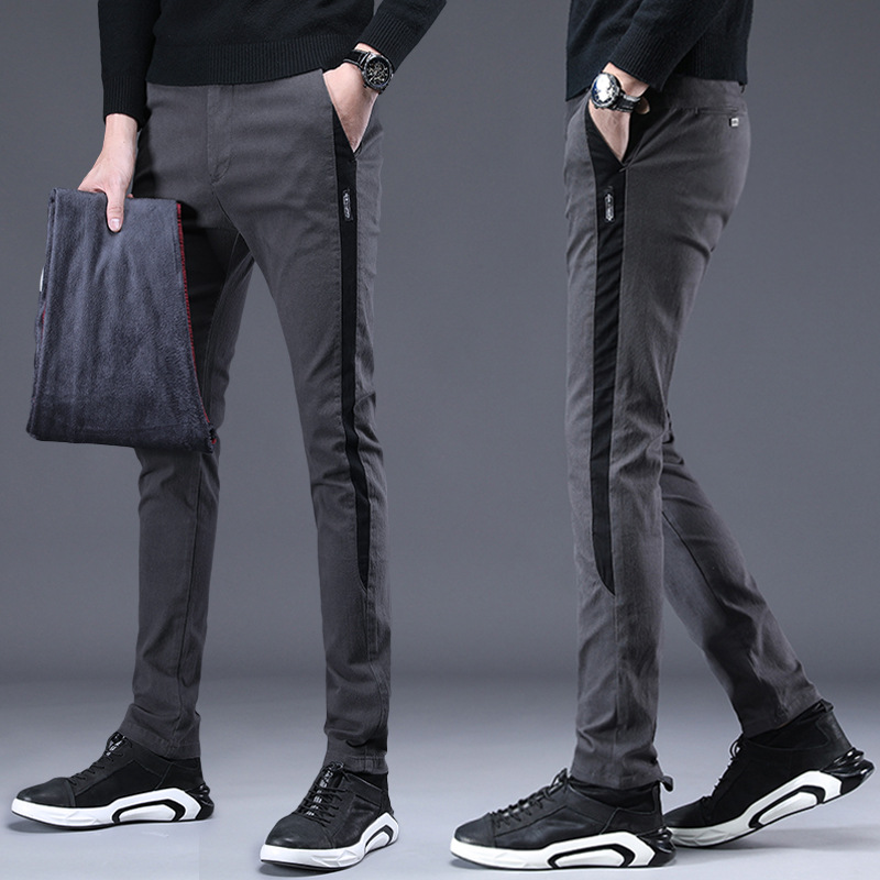 Title 6, Mens plus cashmere casual stretch trousers for...