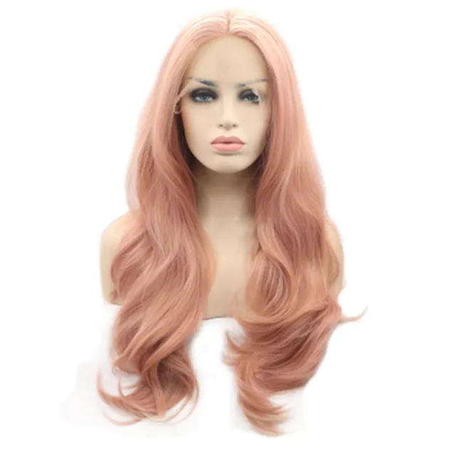 Big Wave Synthetic Front Lace Wig Pink - Shop at LoveMi