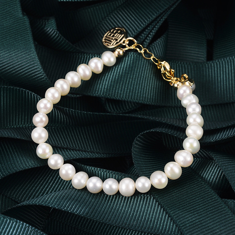European And American Vintage Classic Metal Pearl Bracelet