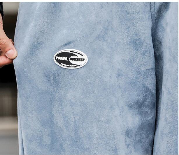 Men's Straight Wide Legged Velvet Sweatpants For Autumn And Winter