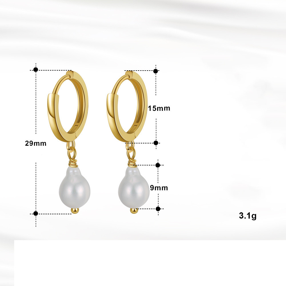 925 Sterling Silver Drop Earrings Natural Freshwater Pearls