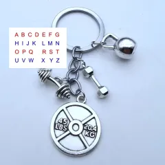 Barbell And Dumbbell Exercise Fitness Letter Keychain - View 1