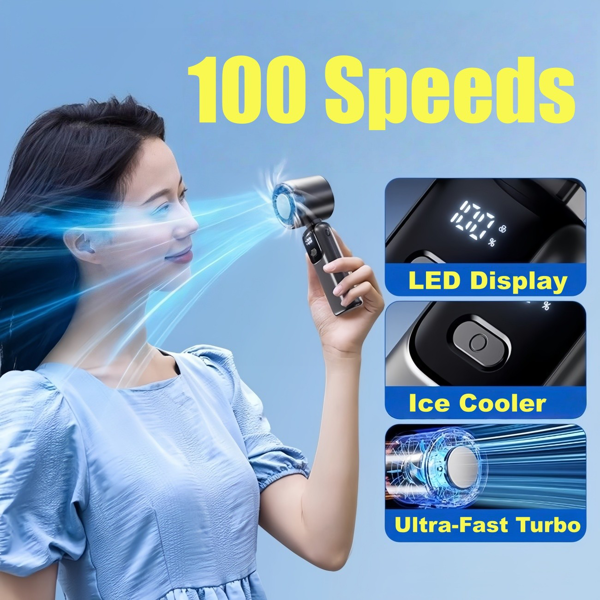 Portable Handheld Mini Turbo Fan In Outdoor USB Rechargeable Ice Cooling Fans W LED Display Fan US Logistics Only For USPS.TK TMEU Only For Self-pickup — foto 3
