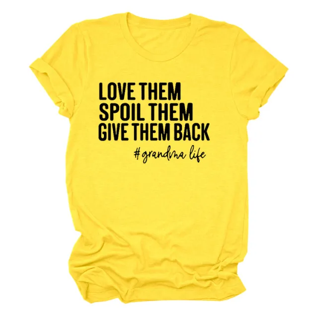 New Women's Round Neck Loose Bottoming T shirt Yellow Black Font - Shop at LoveMi