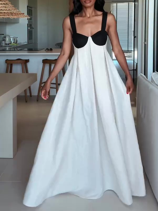 Two-Tone Bustier Maxi Dress, picture 2 of 6