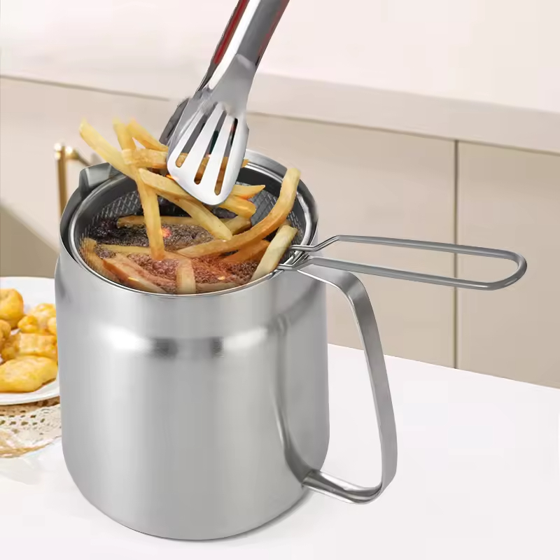 Thickened 304 Stainless Steel Food-grade Oil Dispenser, 3.5-liter Large Capacity, With Filter And Frying Basket 5