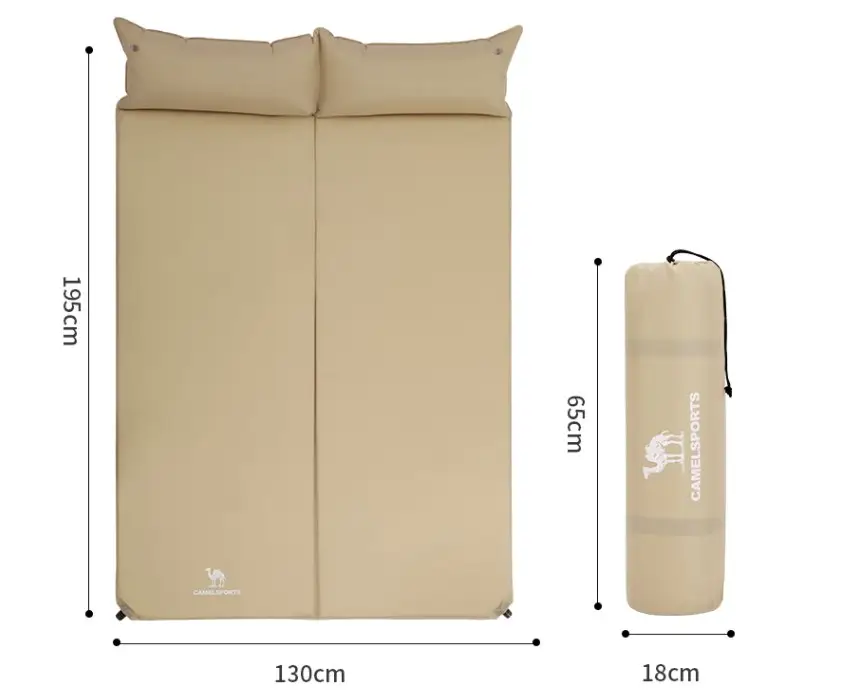 Inflatable Camping Mattress for 2-Person Outdoor Sleeping Pad — Gold