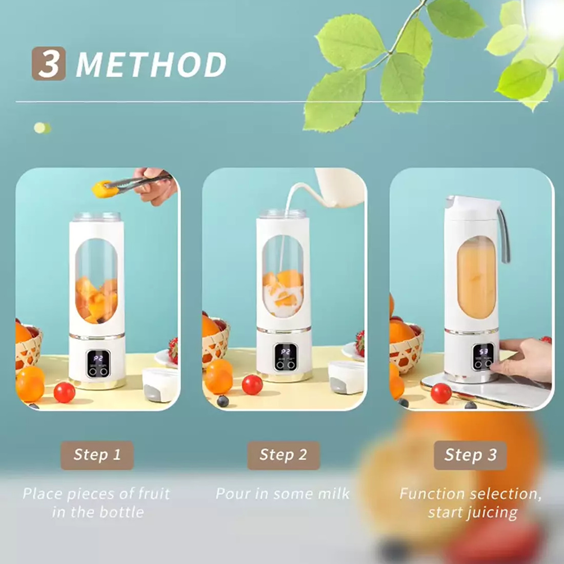 Portable USB Rechargeable Juicer Cup Electric Mixer Blender Smoothie Maker 450ml — image 11