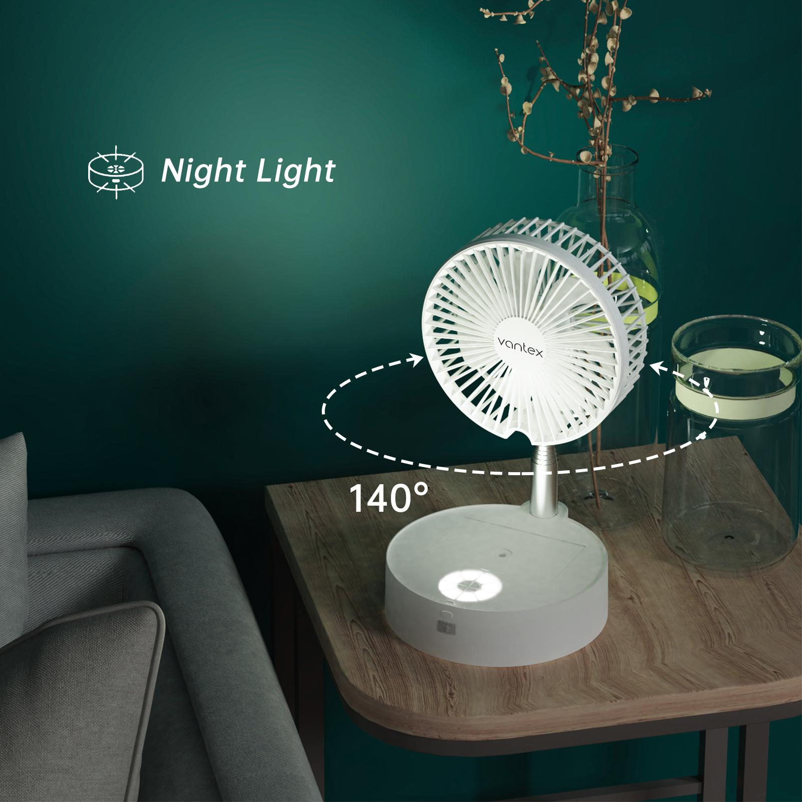 Title 3, Portable USB Rechargeable Table Fan Adjustable ...