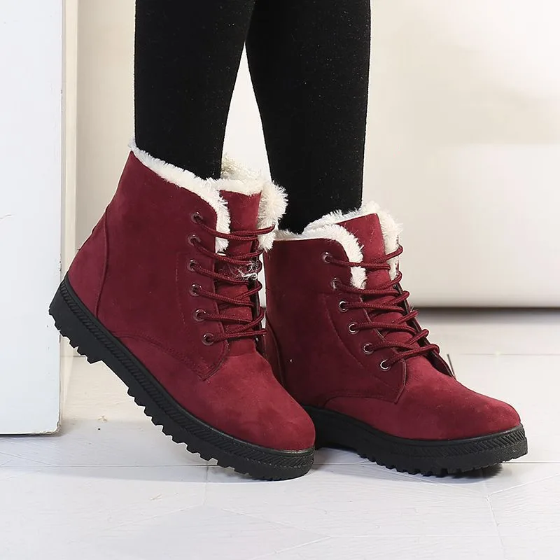 Winter Snow Boots with Warm Plush Ankle for Women