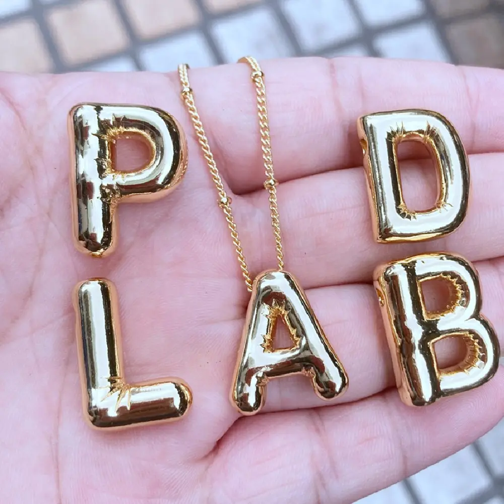 Glossy Letters Copper Pendant Necklace
