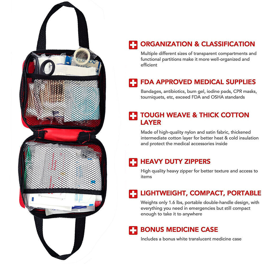 391pcs First Aid Kit Medical Emergency Travel Home Car Taxi Work 1ST Bag — image 3