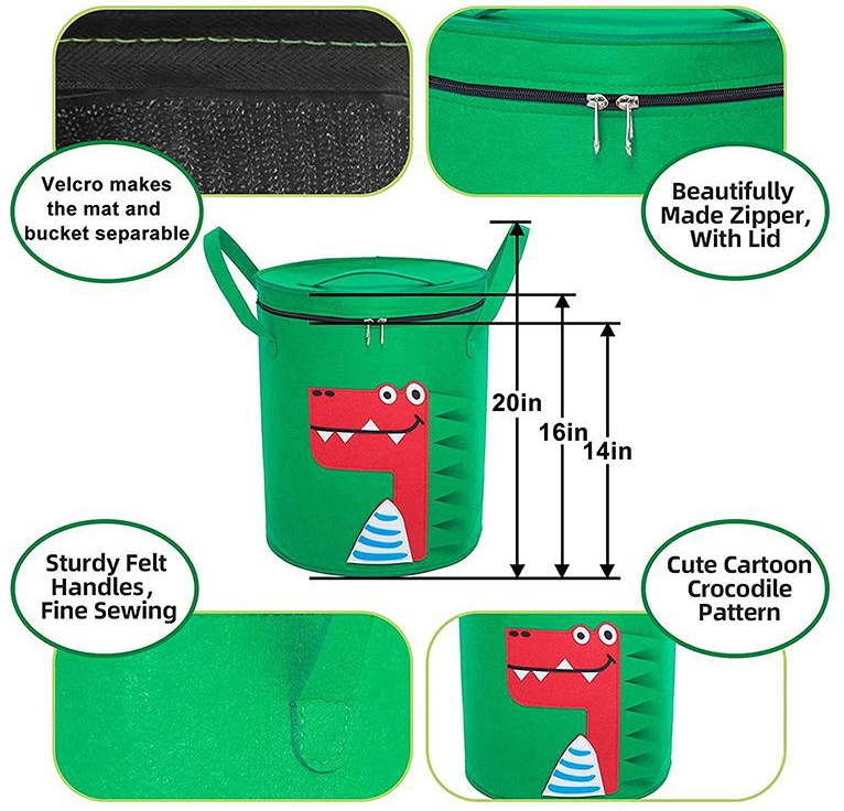 Felt Storage Bag Toy Play Mat 2 In 1 Pull Rope — foto 5