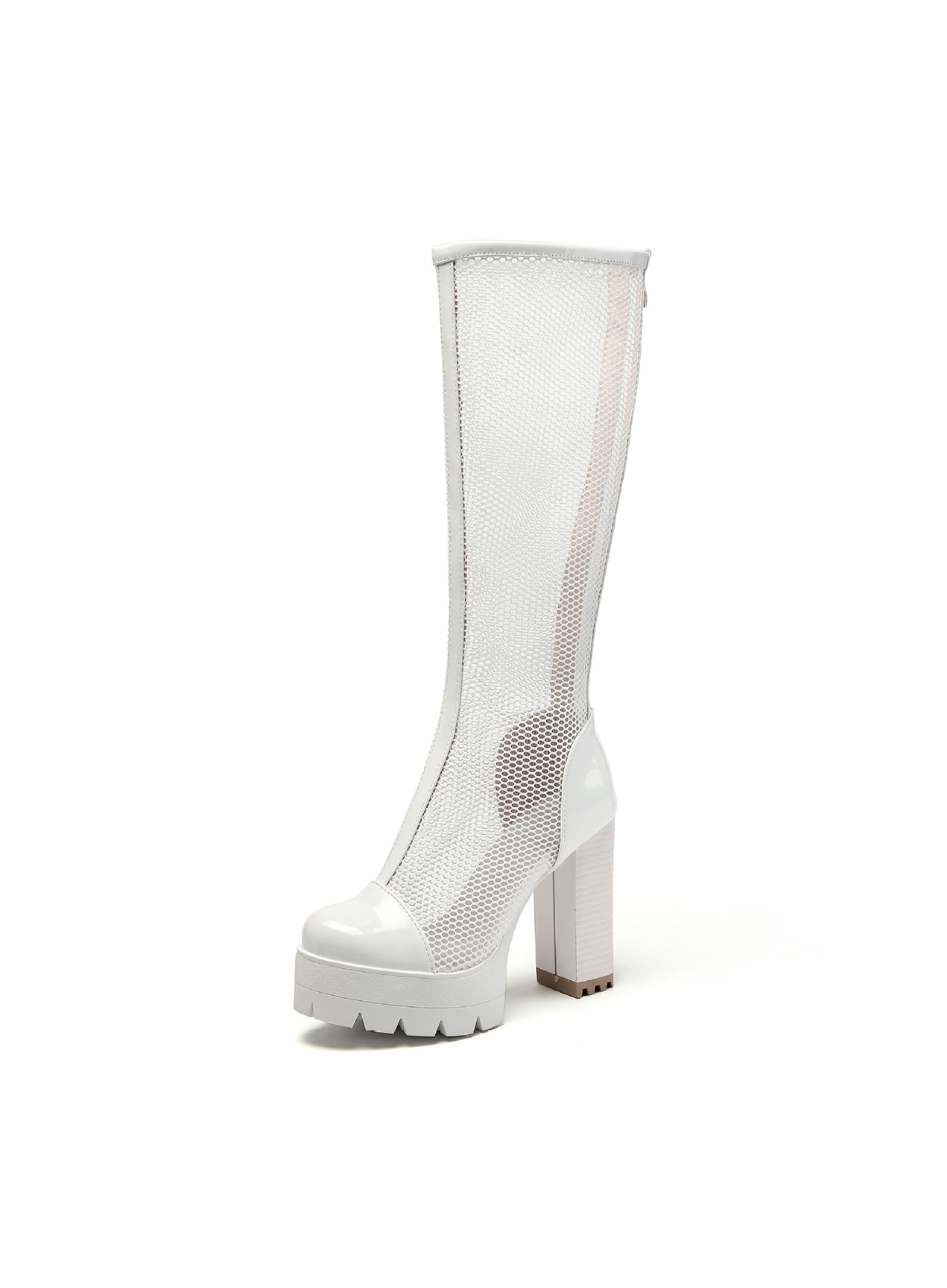 Title 7, Mesh Thick Heel Hollow High-top Waterproof Plat...