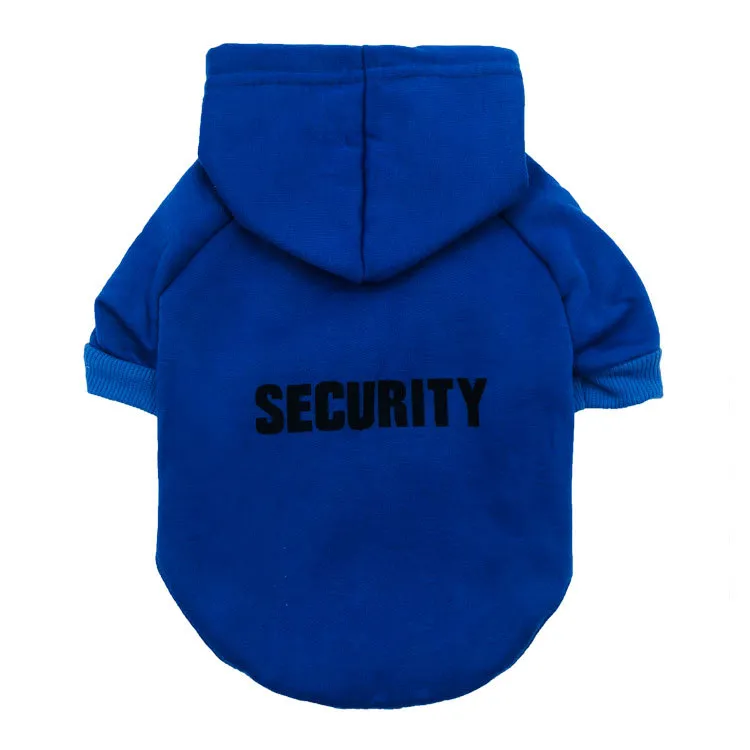 Dog Clothes, Fleece Cloth Hooded Security Pet Sweater - Blue