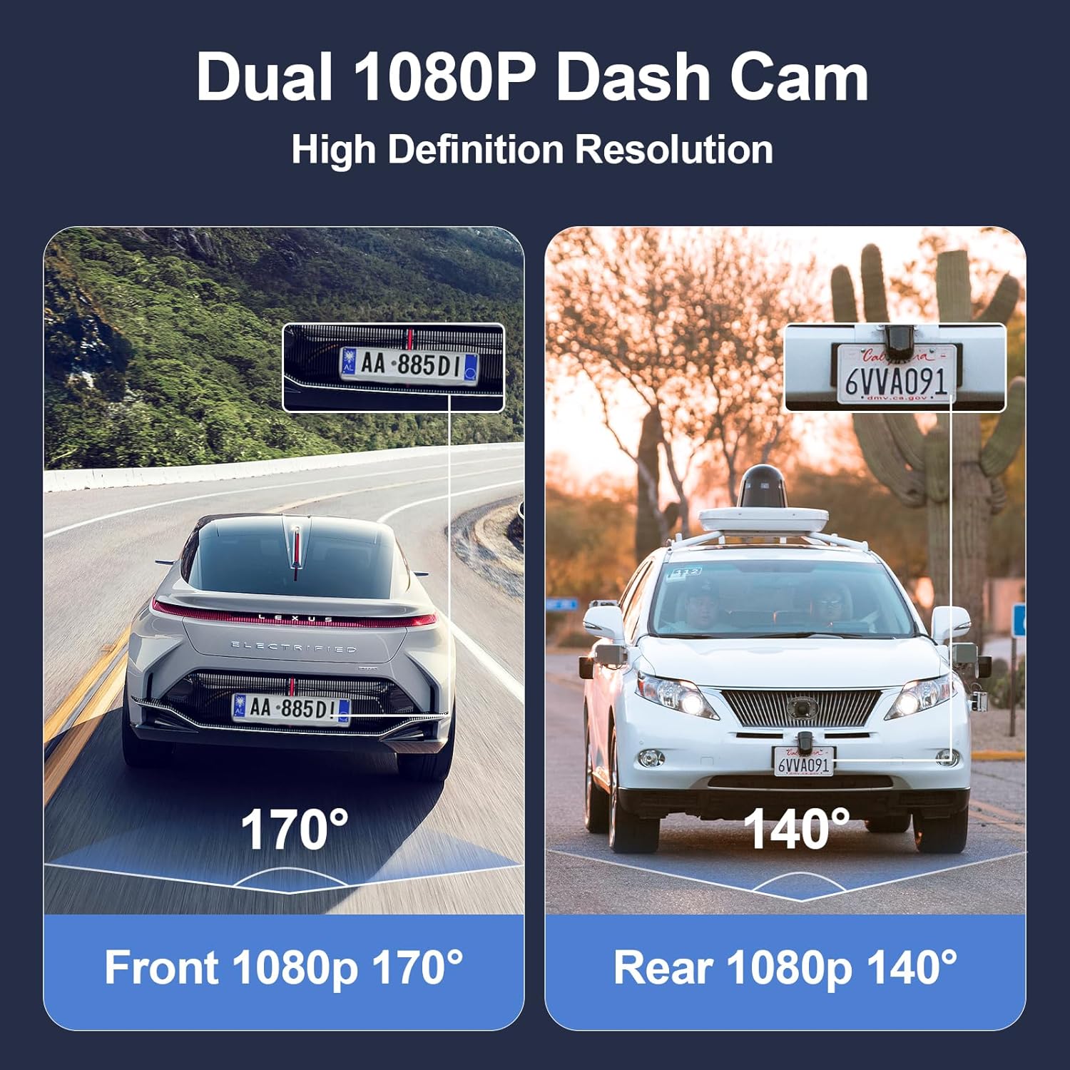 Dash Cam Front And Rear Camera 1080P Dual Dashcams For Cars With 64GB Card Car Dashboard Camera With Night Vision G-Sensor WDR Loop Recording Parking Monitor