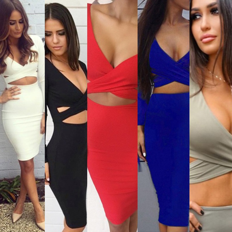 5918 special spot quick sale eBay explosion wish new long sleeve sexy nightclub dress 5 color 4 yards