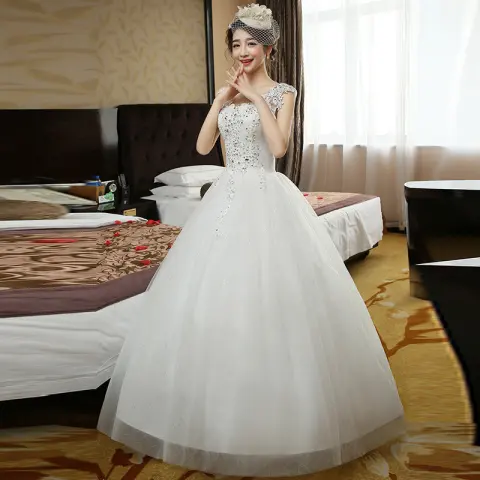 Double Shoulder Bridal Dress