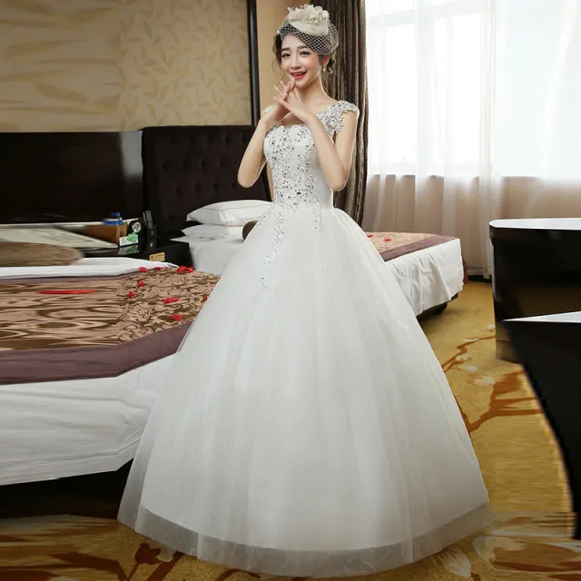 Double shoulder bridal dress White - Shop at LoveMi