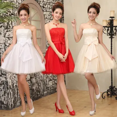 Short Tube Top Bride Wedding Dress