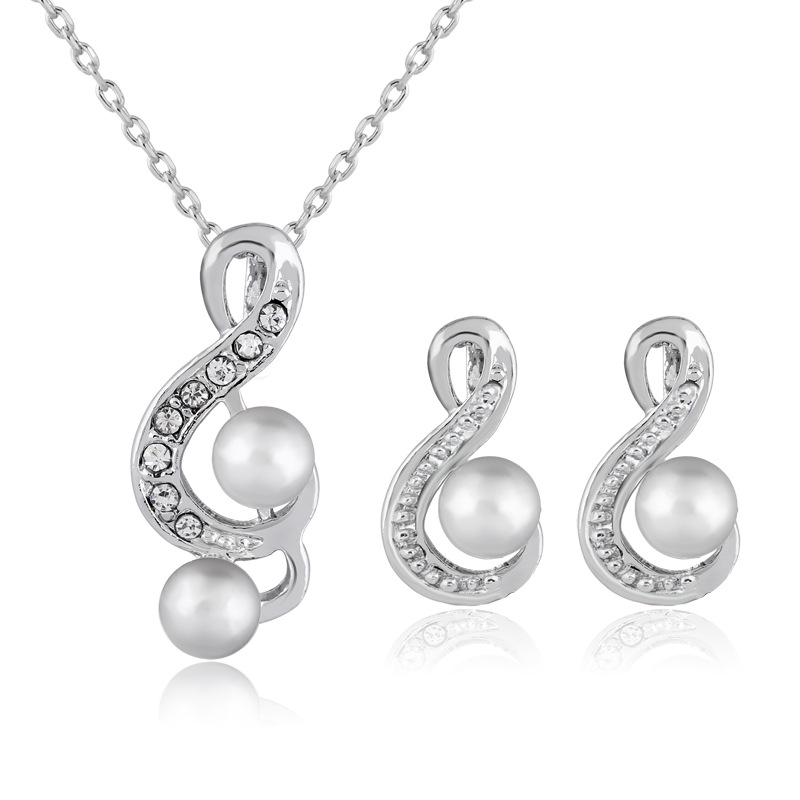 Fashion pearl two sets of simple and elegant bride wedding jewelry set Danbi jewelry — foto 4