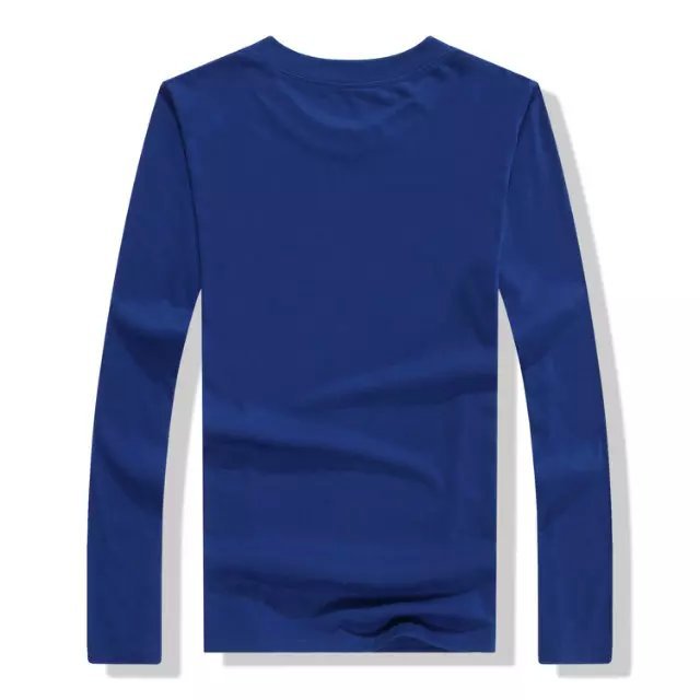 Long sleeve round neck solid color T-shirt