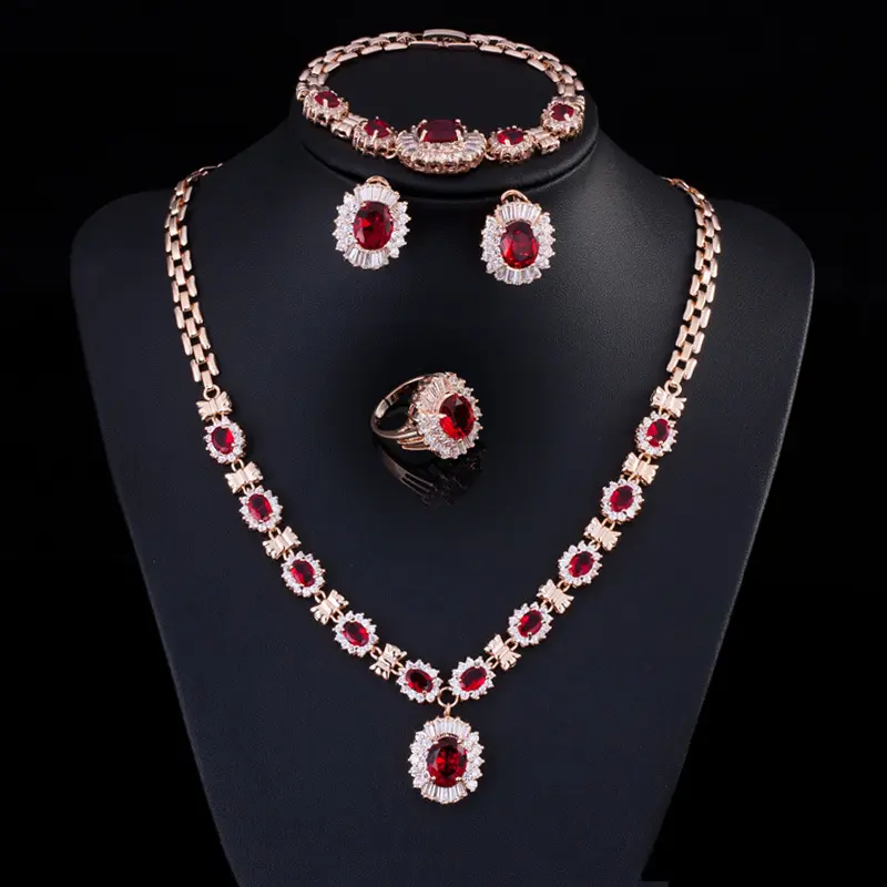 Big Brand Retro Zircon Necklace Set Chain