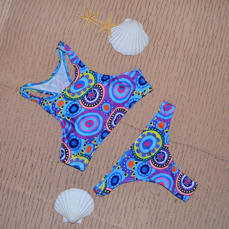 Spot Europe and the United States New Women's wear bikini bikini fast sell circle printed BIKINI SWIMSUIT SET Spot 2021 Europe And The Unite - Shop at LoveMi