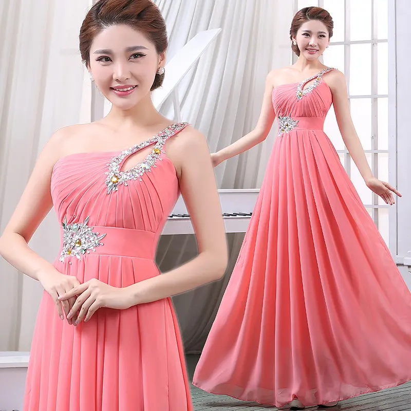 Evening Dress One-shoulder Dinner Banquet Long