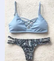 Europe and the United States summer sexy ladies swimsuit printed bikini set N82 M - Shop at LoveMi