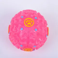 Pet Colour Snacks Leaking Food Ball Dog Molars Puzzle Strange Ball Missing Food Bite Sounding Toy Training Toy - Pink - View 1