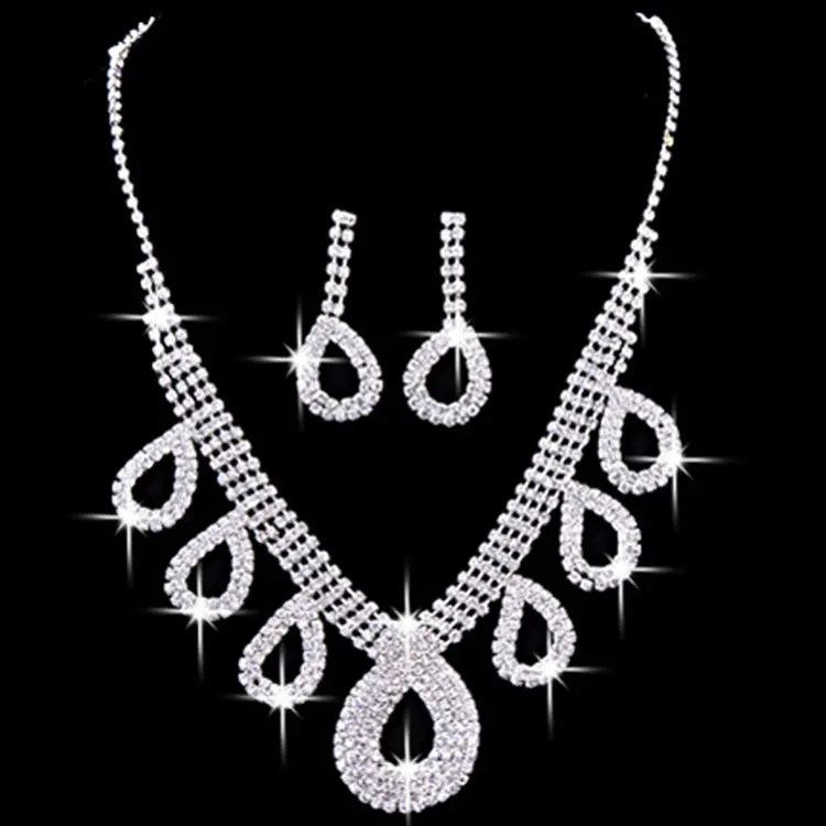 Korean Wedding Dress Accessories Two Piece Bride Jewelry Necklace