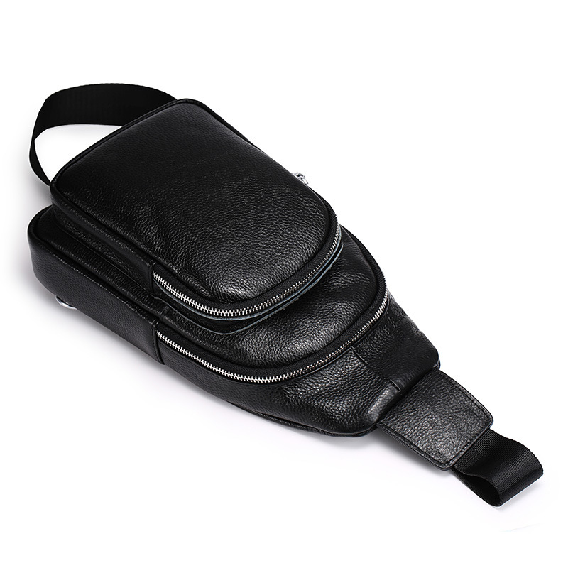 New winter men's chest pack 2021 new leather satchel business all-match shoulder bag