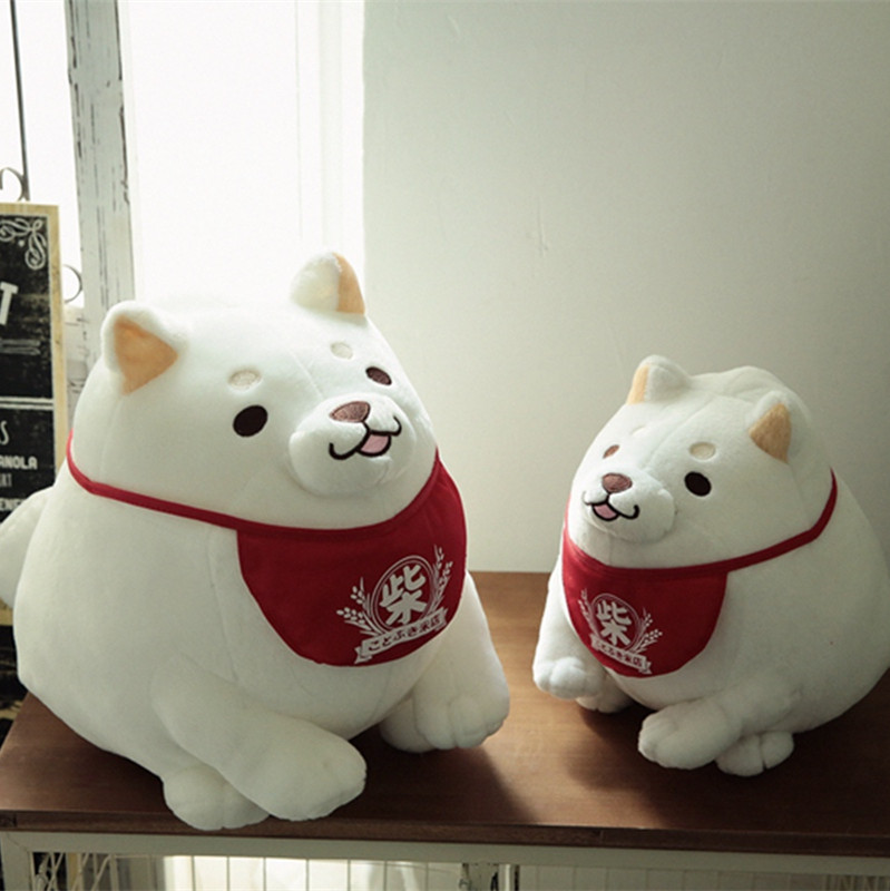 One day, the three brothers Shiba adorable cute dog plush toy doll Shiba rice cake send girls